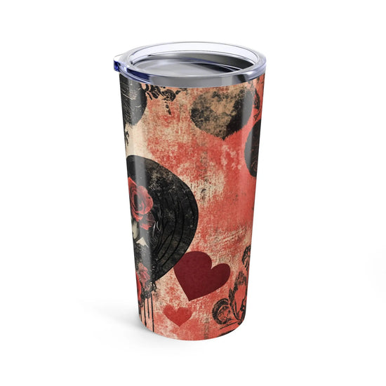 Gothic Rose Tumbler 20oz - Unique Floral Travel Mug, Perfect Gift for Coffee Lovers, Valentine&