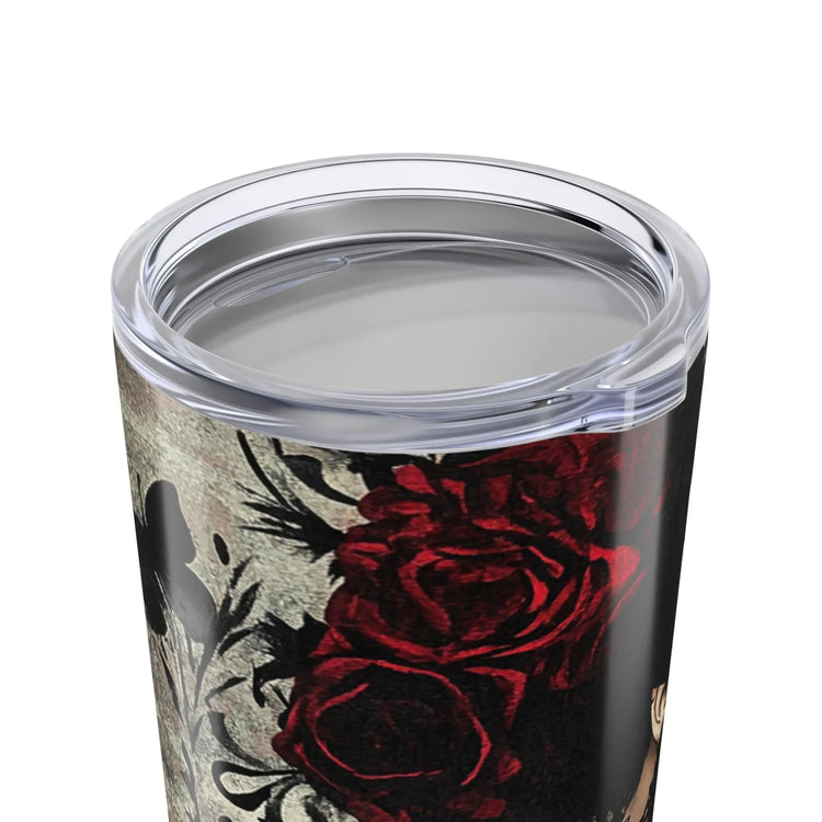 Gothic Rose 20oz Tumbler, Vintage Floral Travel Mug, Elegant Drinkware, Perfect Gift for Her, Halloween Party Accessory, Artisan Travel Mug