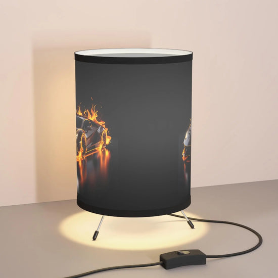 Racing-Themed Tripod Lamp with High-Res Printed Shade, Perfect for Car Lovers, Sports Room Decor, Gift for Him, Unique Lighting, Auto