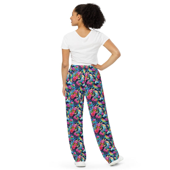 Unicorn Colorful Lounge Pants | Wide-Leg Comfort | Vibrant & Whimsical Design | Perfect for Casual Wear, Yoga, or Lounging in Style