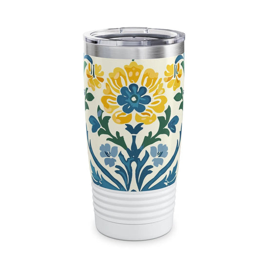 Floral Pattern Ringneck Tumbler, 20oz | Travel Mug, Coffee Cup, Insulated Water Bottle, Gift for Nature Lovers, Summer Vibes