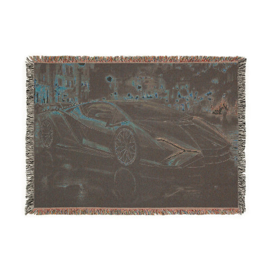 Luxury Car Lover Woven Blanket, Cozy Home Decor, Gift for Him, Automotive Enthusiast, Unique Car-Themed Gift, Soft Throw Blanket