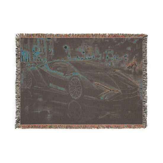 Luxury Car Lover Woven Blanket, Cozy Home Decor, Gift for Him, Automotive Enthusiast, Unique Car-Themed Gift, Soft Throw Blanket