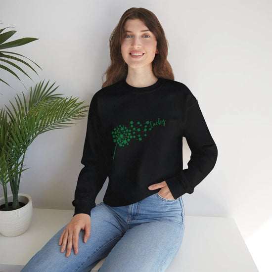 Lucky Clover Sweatshirt - Cozy Unisex Crewneck for St. Patrick&