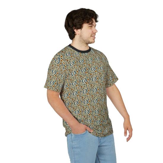 Bohemian Patterned Unisex Cut & Sew Tee, Casual Tee, Summer Shirt, Unique Gift, Festival Wear, Everyday Style