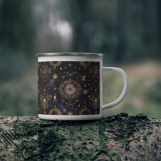 Celestial Enamel Camping Mug - Perfect for Stargazers, Outdoor Lovers, Camping, Coffee, Tea, Gifts