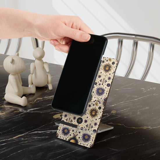 Elegant Smartphone Display Stand, Floral Phone Holder, Cute Desk Organizer, Gift for Her, Office Decor, Aesthetic Tech Stand