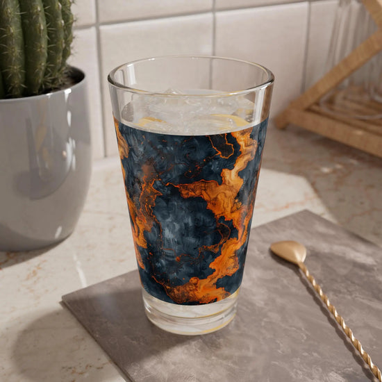 Artisan Mixing Glass, 16oz - Marbled Drinkware, Unique Cocktail Glass, Home Bar Decor, Gift for Mixologists, Modern Kitchen Accent