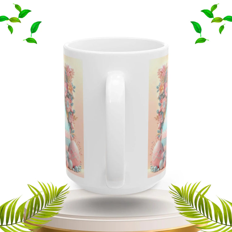 Whimsical Bunny Ceramic Mug - Perfect for Easter Coffee Lovers, Cute Gift for Kids, Spring Decor, Fun Tea Mug, Adorable 3D Floral Design