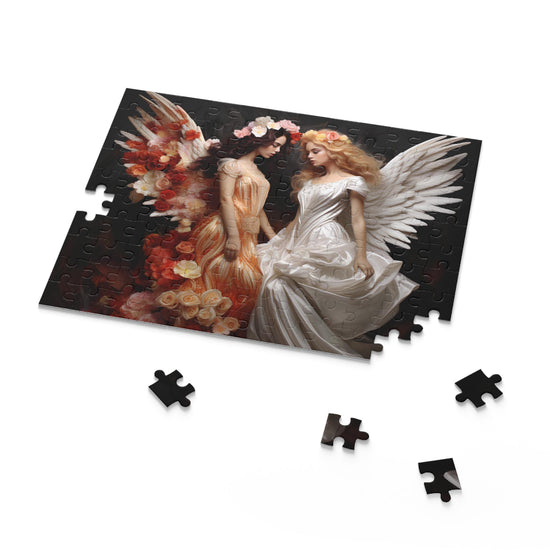 Angelic Sisters Puzzle 120/252/500-Piece Art Jigsaw, Beautiful Decor for Relaxation, Gift for Art Lovers, Meditation Activity