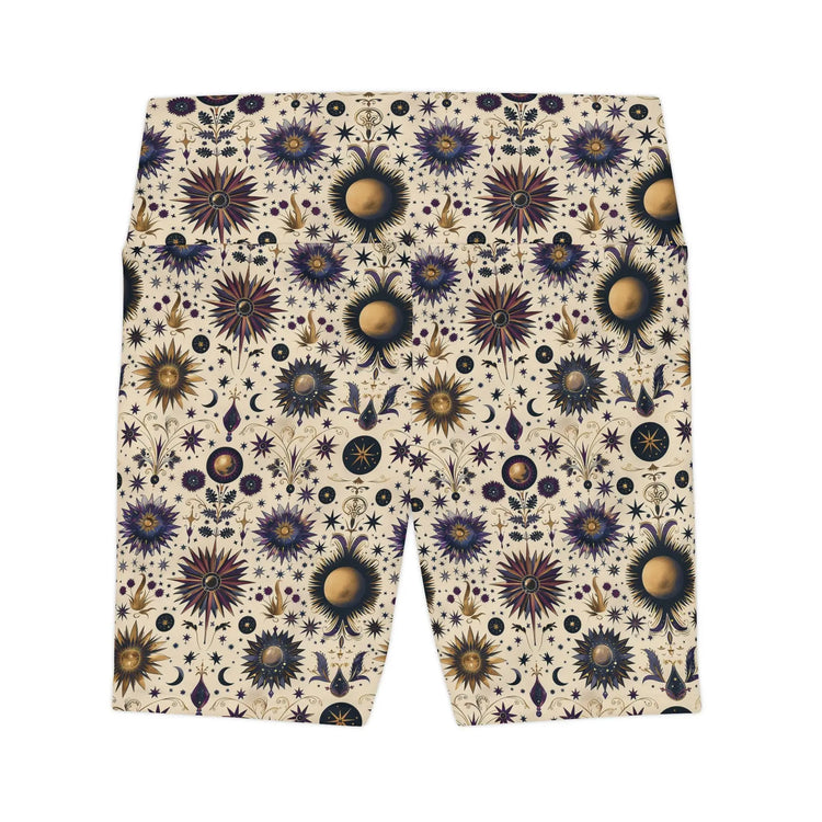 Bohemian Floral Workout Shorts, Comfortable Fitness Shorts, Yoga Bottoms, Activewear for Women, Summer Exercise Gear