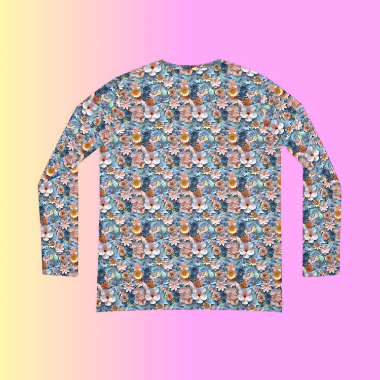 Floral Long Sleeve V-Neck Shirt - Boho Top, Nature-Inspired Apparel, Spring Fashion, Everyday Casual Wear, Gift for Her, Floral Print