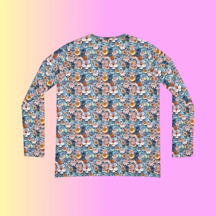 Floral Long Sleeve V-Neck Shirt - Boho Top, Nature-Inspired Apparel, Spring Fashion, Everyday Casual Wear, Gift for Her, Floral Print