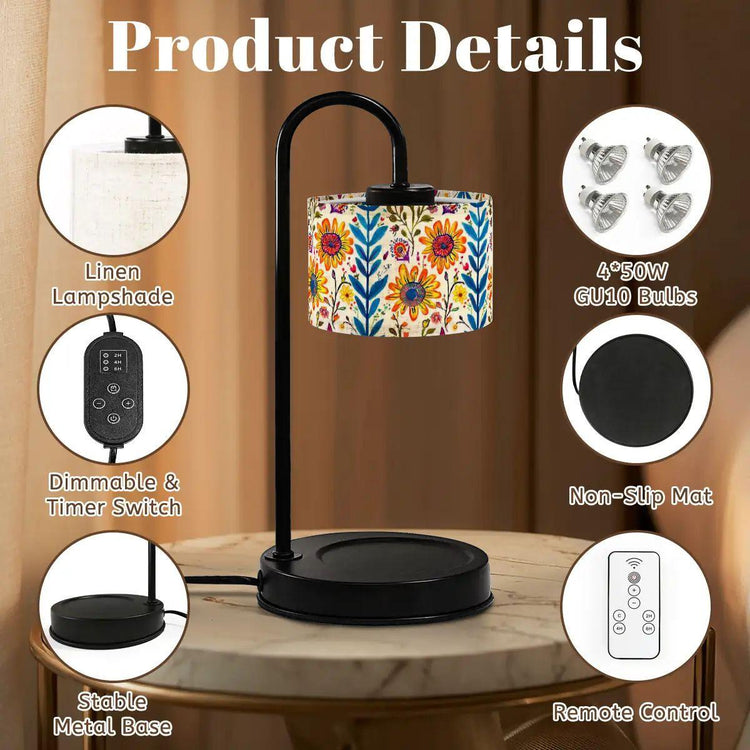 Candle Warmer Lamp, Floral Stylish small bedroom office decorative candle lamp, great unique gift