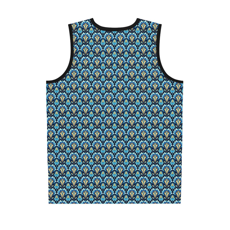 Floral Pattern Basketball Jersey, Trendy Sportswear, Unisex Activewear, Summer Fashion, Perfect for Athletes or Fans