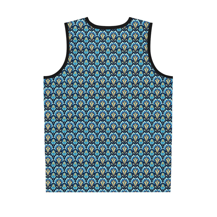 Floral Pattern Basketball Jersey, Trendy Sportswear, Unisex Activewear, Summer Fashion, Perfect for Athletes or Fans