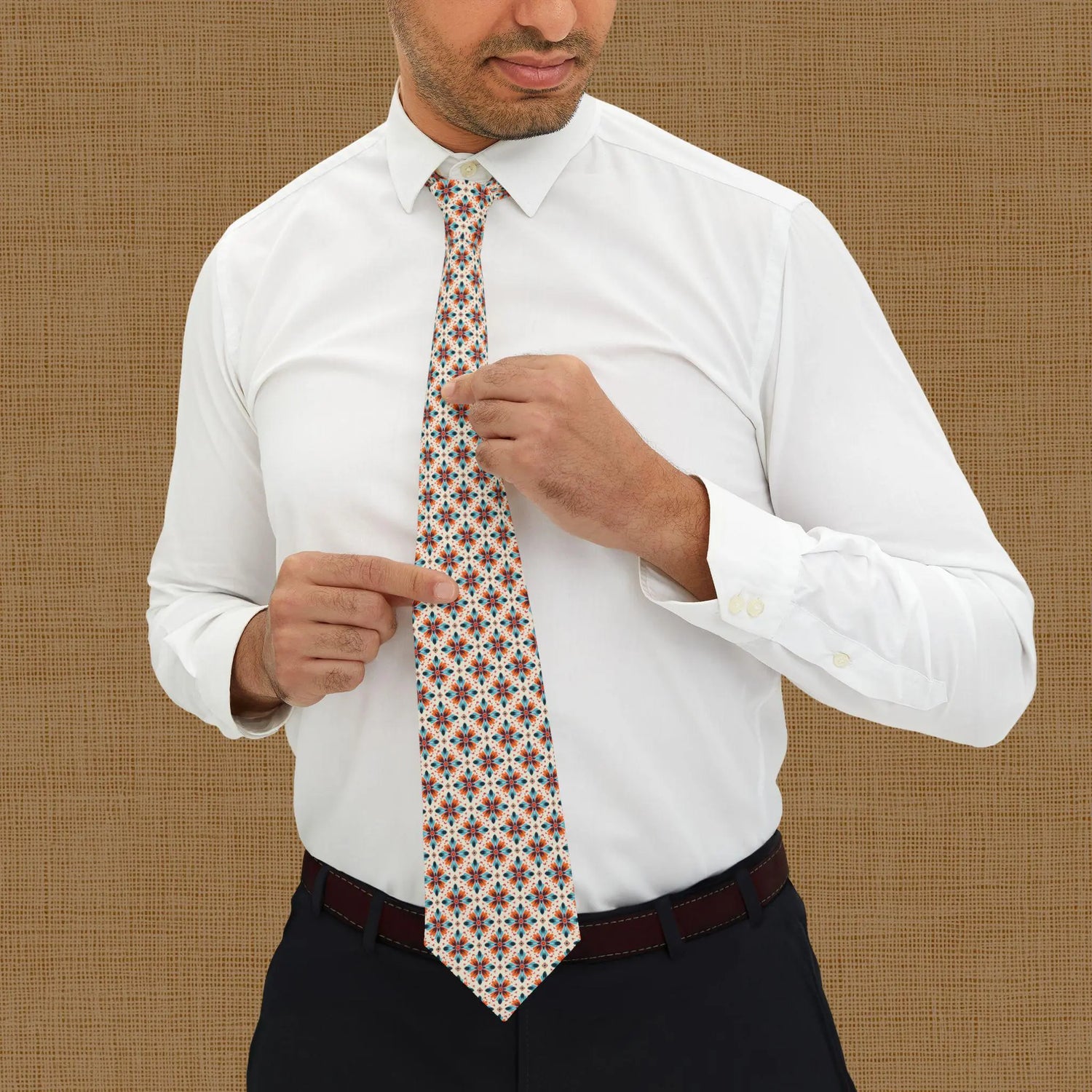 Floral Pattern Necktie - Stylish Accessory for Men, Perfect Gift for Weddings, Father's Day, Office Wear, Ceremonies, Holidays