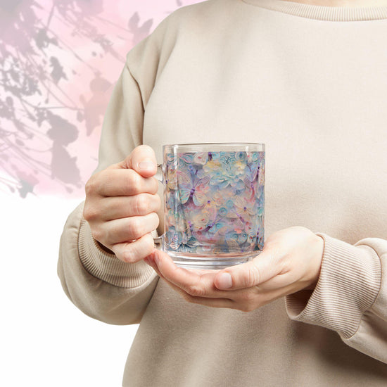 Butterfly Bloom Floral Glass Mug | 10oz Floral Drinkware, Home Decor, Gift for Her, Springtime Sip, Garden Party Essentials