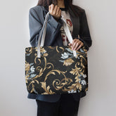 Stylish High Quality Vegan Leather All Over Floral Print Tote Bag