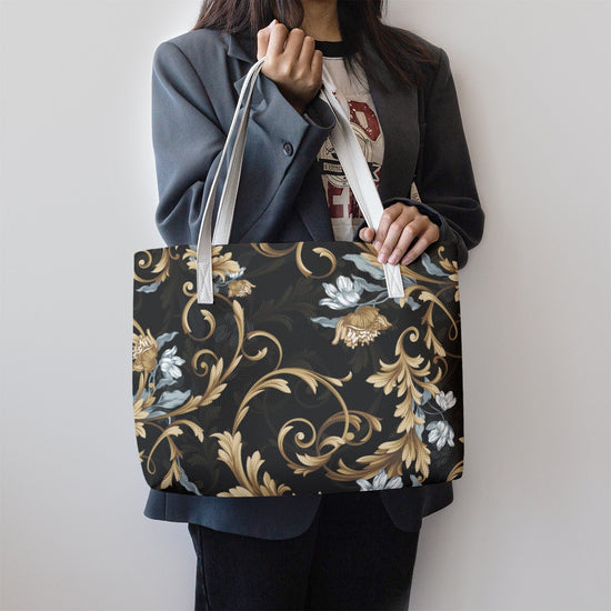 Stylish High Quality Vegan Leather All Over Floral Print Tote Bag