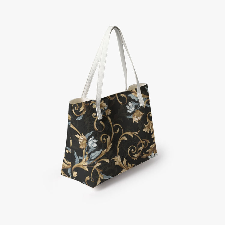 Stylish High Quality Vegan Leather All Over Floral Print Tote Bag