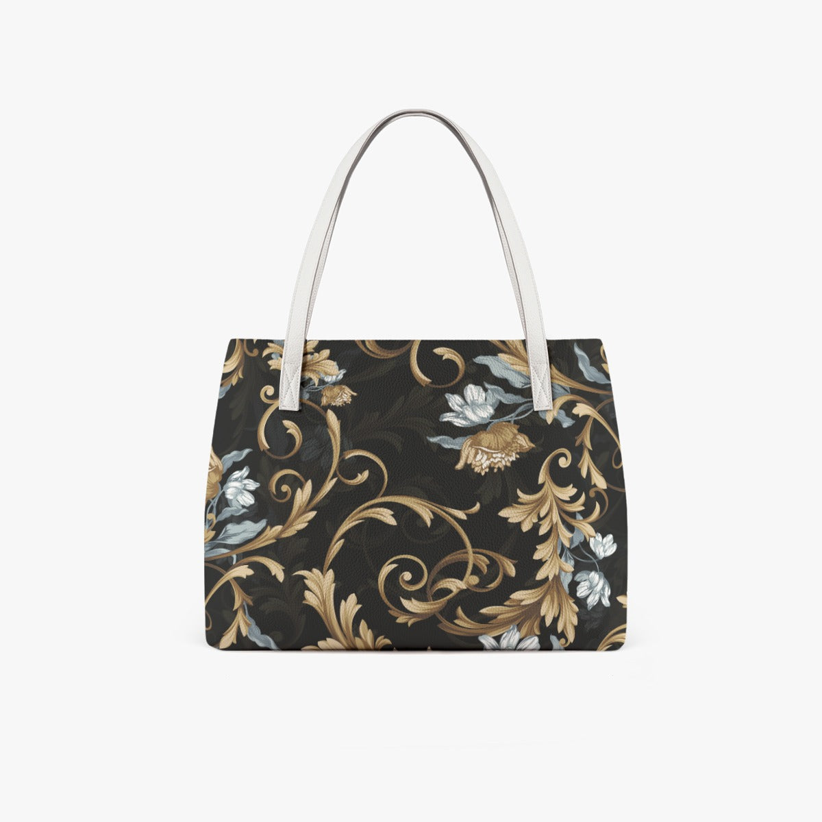 Stylish High Quality Vegan Leather All Over Floral Print Tote Bag