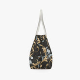 Stylish High Quality Vegan Leather All Over Floral Print Tote Bag