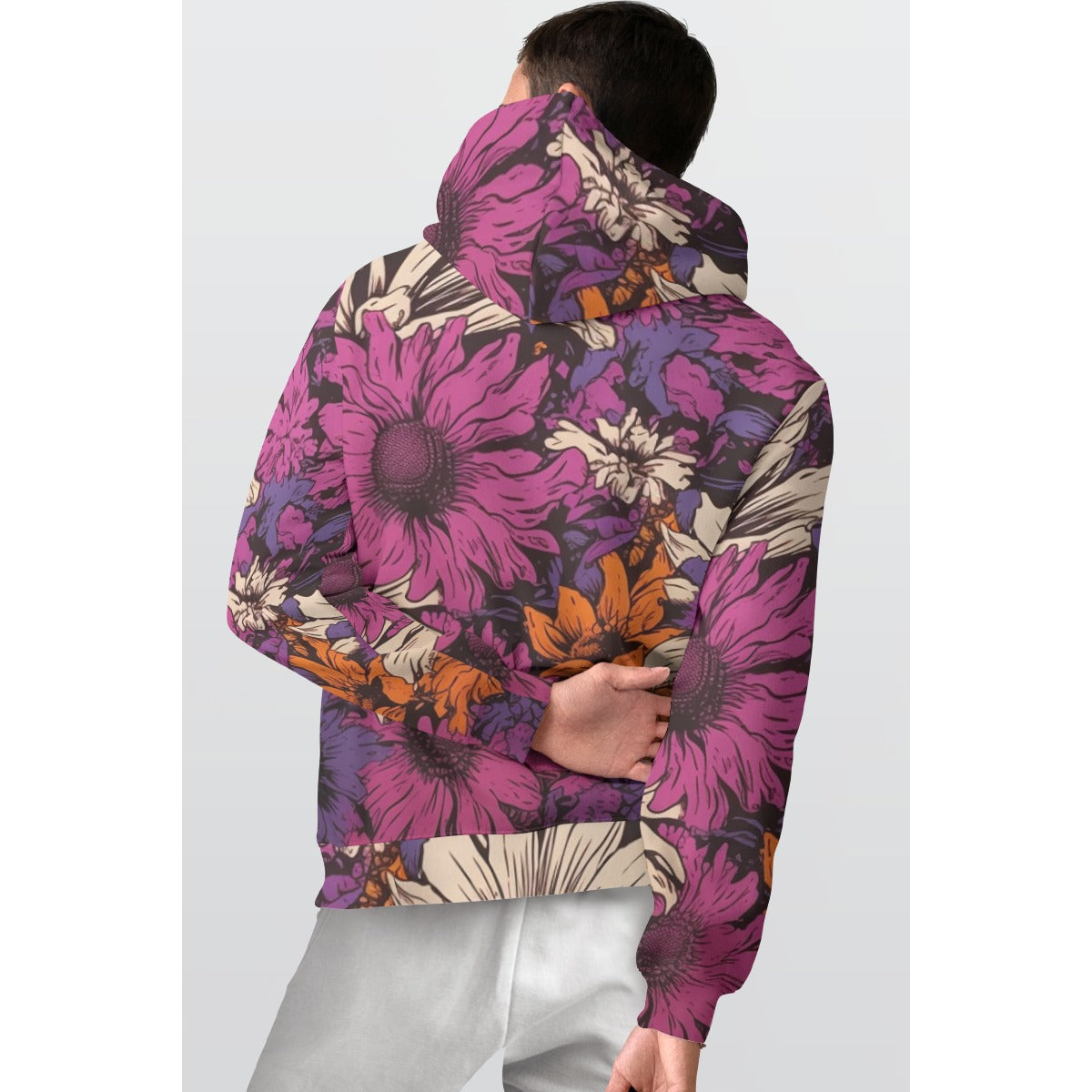 Purple Floral All-Over Print Men&