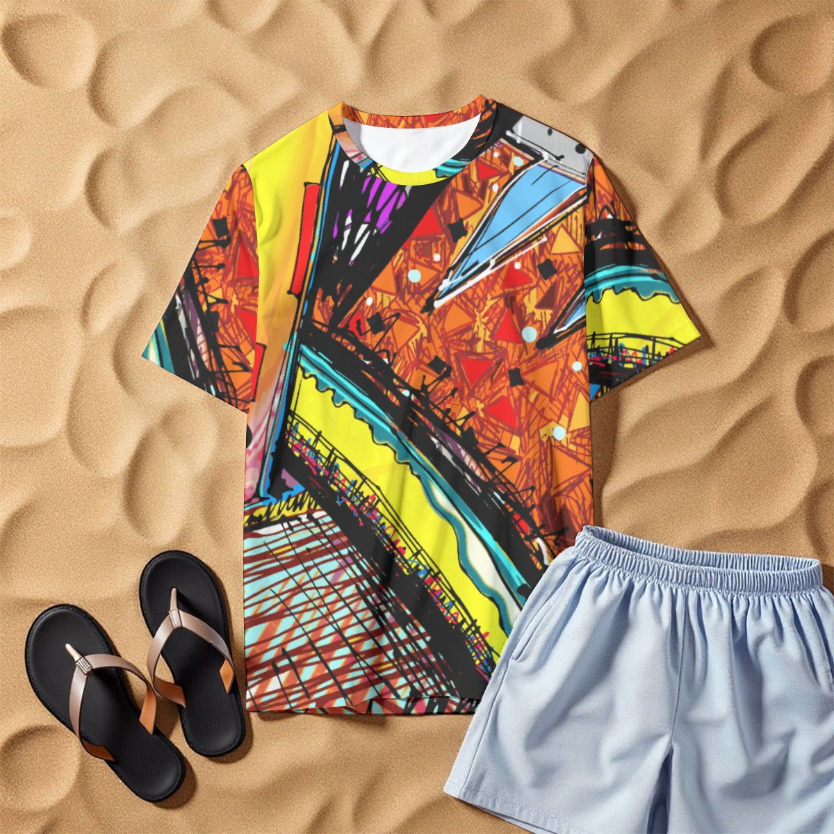 Vibrant Retro All-Over Print Men&