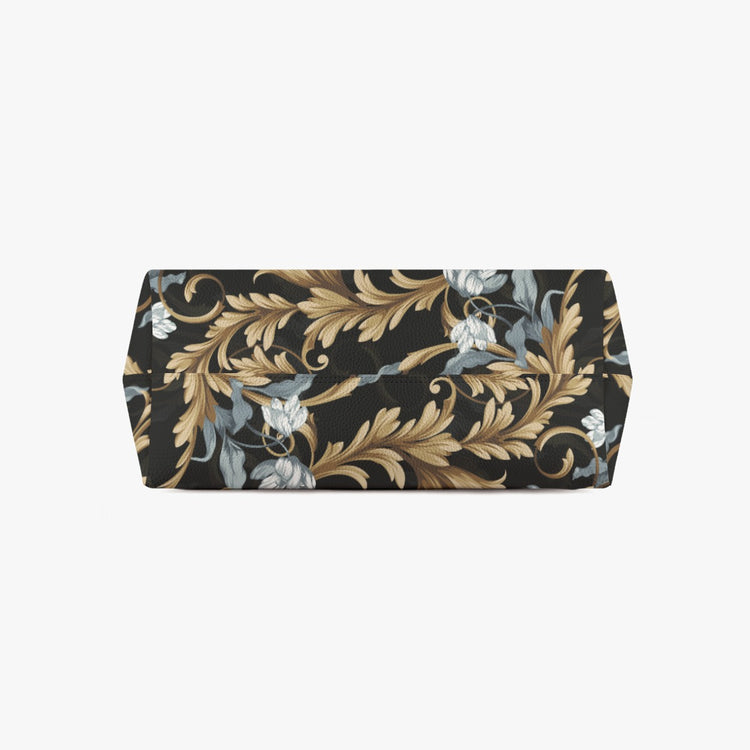 Stylish High Quality Vegan Leather All Over Floral Print Tote Bag