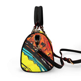 Classic Barrel-Shaped Vegan Leather Handbag- Retro Bold Pri