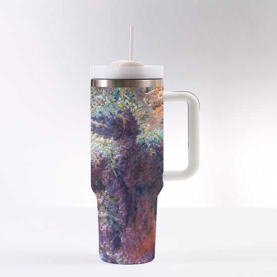 Vibrant 3D Designer Fashion 40 oz Tumbler With Handle | Travel Stylish Mug