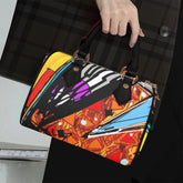 Classic Barrel-Shaped Vegan Leather Handbag- Retro Bold Pri