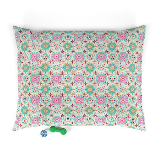 Floral Pattern Pet Bed, Cozy Dog Bed, Cat Bed for Pets, Colorful Pet Bedding, Boho Chic Pet Decor