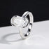 Silver Oval Semi Mount Ring With A 3 Carat Fancy shaped Moissanite For Women - The Aurora Touch