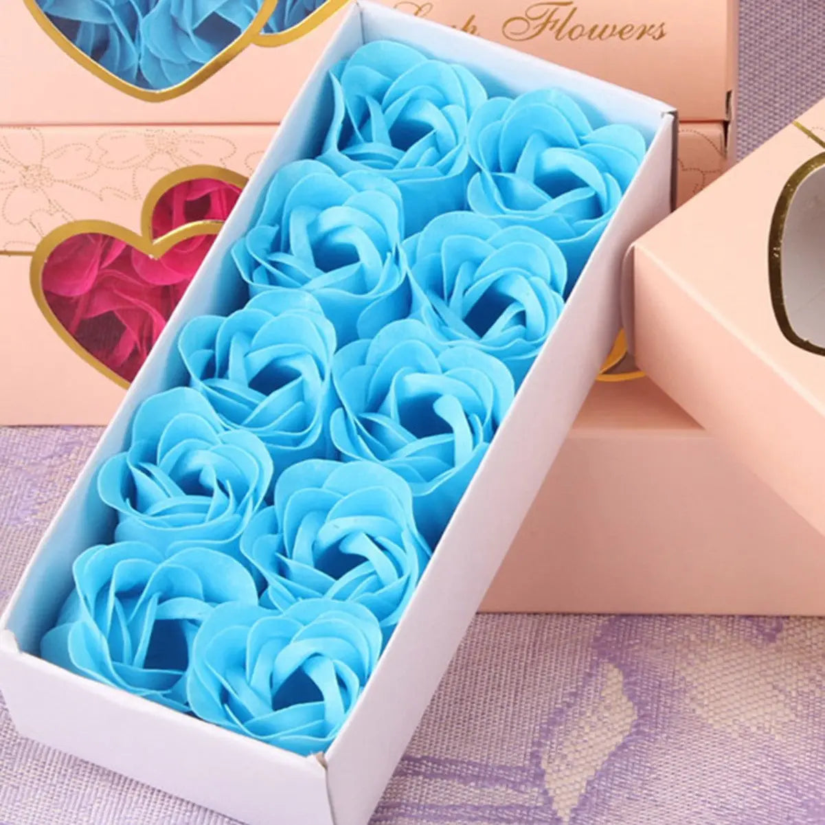 Double Heart Rose Soap Flower- Special Gift - The Aurora Touch