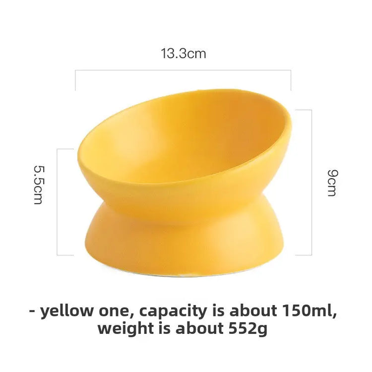 Slanted-mouthed high-legged pet food bowl - The Aurora Touch