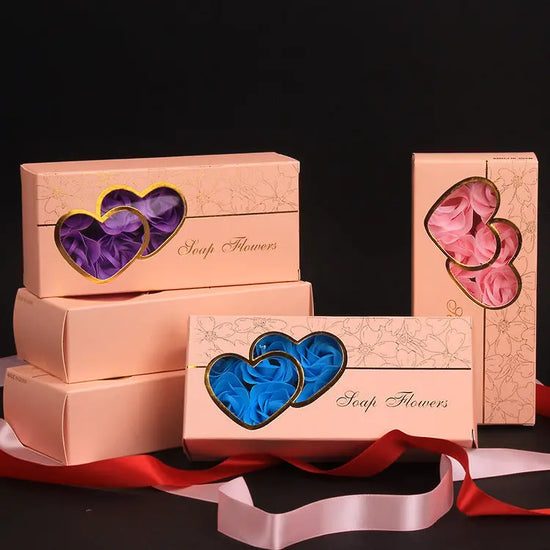 Double Heart Rose Soap Flower- Special Gift - The Aurora Touch