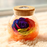 Rose Preserved Soap Flower LED Wishing Bottle - The Aurora Touch