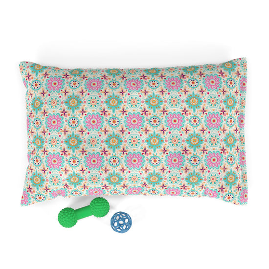 Floral Pattern Pet Bed, Cozy Dog Bed, Cat Bed for Pets, Colorful Pet Bedding, Boho Chic Pet Decor