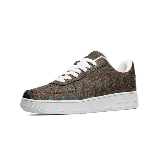 Unisex Low Top Ethnic Pattern Design Trendy Leather Sneakers