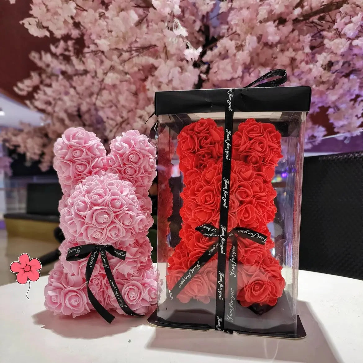 Rose Bear Gift Box Teem Drop