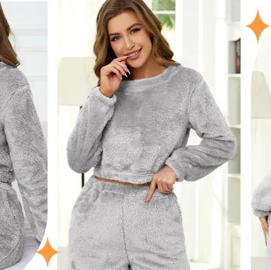 Womens Plush Fleece Pajama Set teemdrop