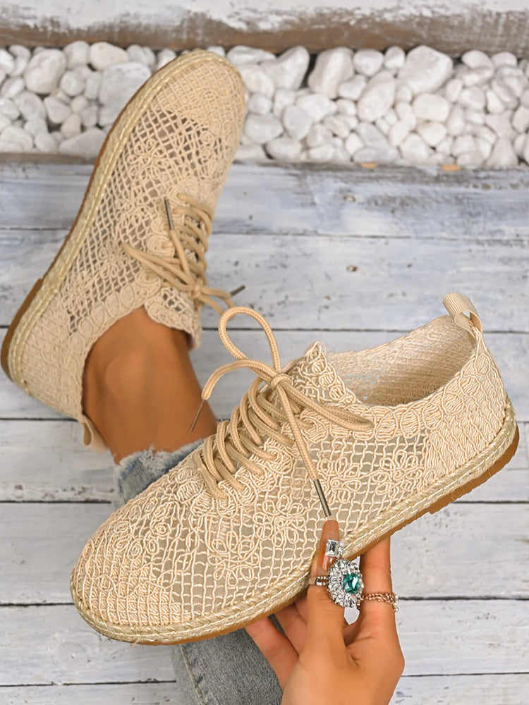 Breathable Woven Lace Up Vegan Leather Sneakers- Stylish, Casual Footwd87d5f0021694e36b67981e32c1a3c9f-Max-Origin