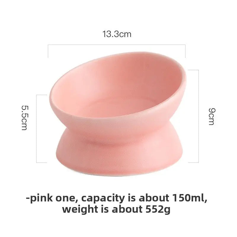 Slanted-mouthed high-legged pet food bowl - The Aurora Touch