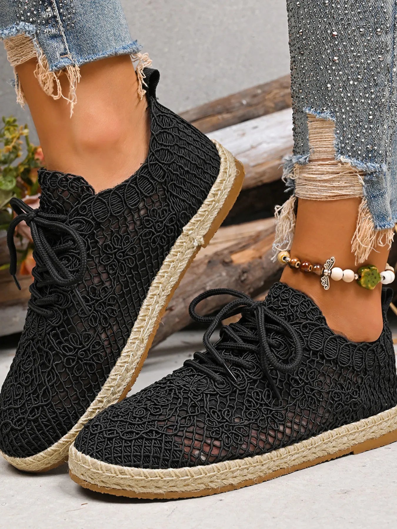 Breathable Woven Lace Up Vegan Leather Sneakers- Stylish, Casual Footwdc8487f3702b4e56a28b2156ea342f4a-Max-Origin