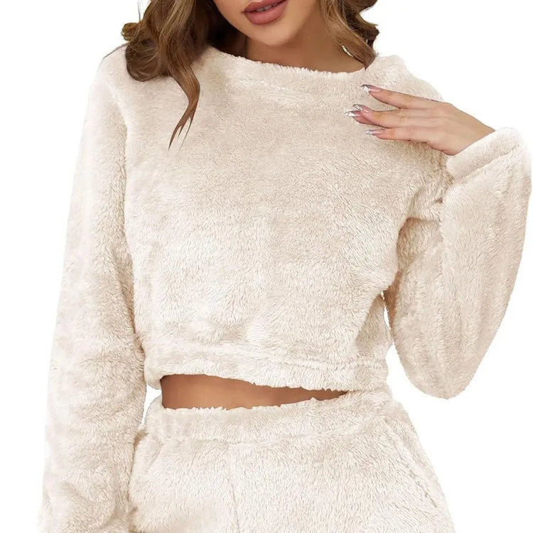Womens Plush Fleece Pajama Set teemdrop