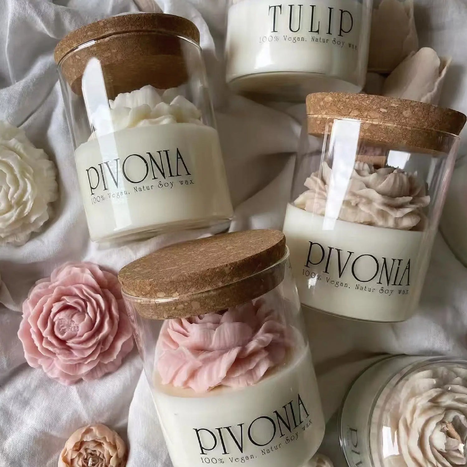 Unique Hand Made Soy Scented Decorative Candle Cup - The Aurora Touch