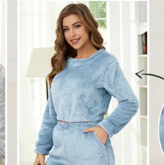 Womens Plush Fleece Pajama Set teemdrop