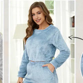 Womens Plush Fleece Pajama Set teemdrop